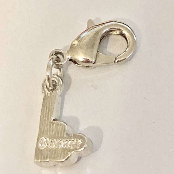 Vintage Disney Pink Crystal Mickey Mouse Ears Charm Clip On Initial Letter I - Picture 7 of 10